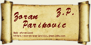 Zoran Paripović vizit kartica